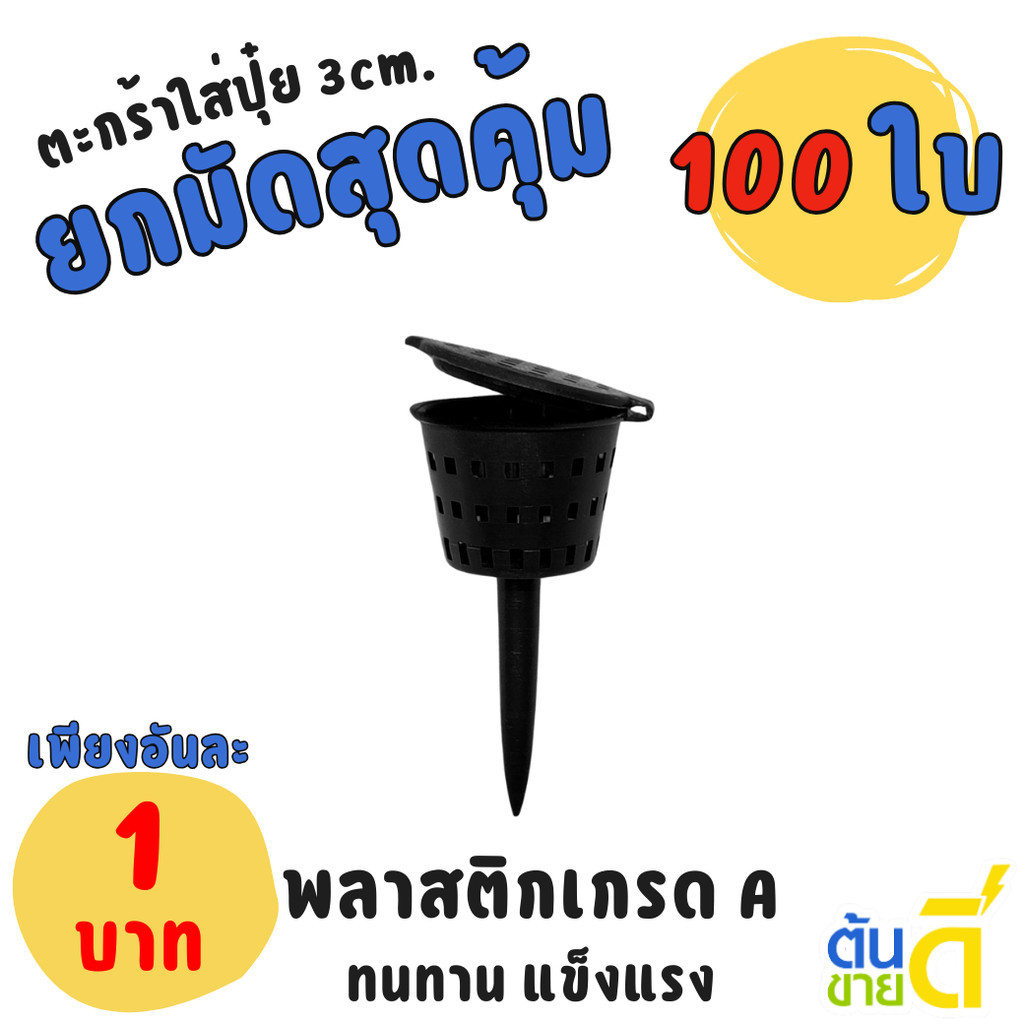 กระถาง ตะกร้าใส่ปุ๋ย ตะกร้าใส่ปุ๋ยกล้วยไม้ ขนาด 3cm. 10 25 50 100 ชิ้น Bundle 50 ใบ ชิ้น อัน