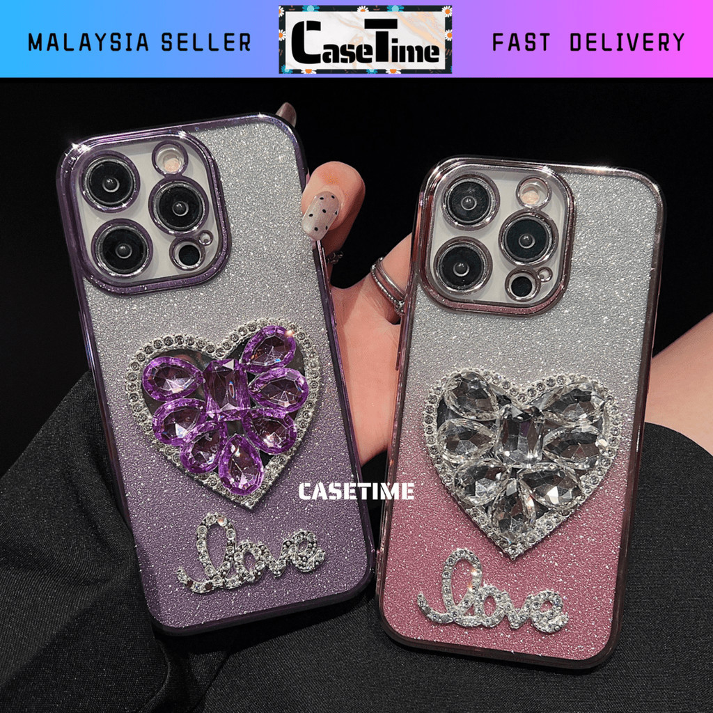 Realme 5 5i 5s 6i 14x C3 C12 C15 C35 C51 C53 C55 C63 C65 C67 C75 C75x fon ไล่ระดับสีเพชรโปร่งใสรักกร