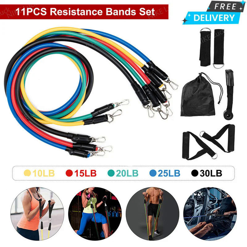 11PC Tube Resistance Band Agility Training Gym Equipment for Home Accesorios Para Yoga Pilates Boxin