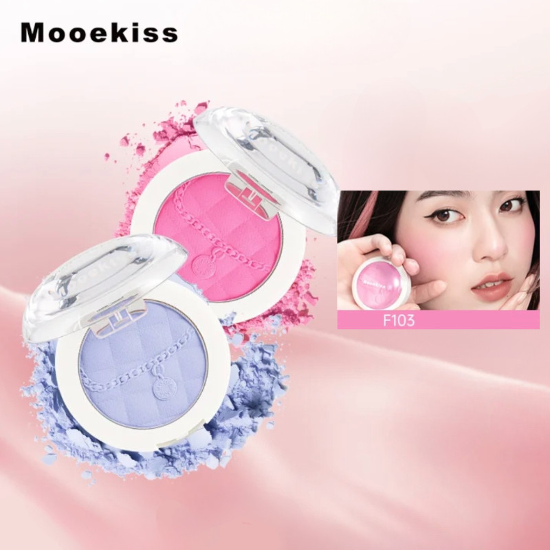 MOOEKISS บลัชออน ไฮไลท์คอนทัวร์ 3-อิน-1 บลัชออน แต่งหน้านู้ดธรรมชาติ
