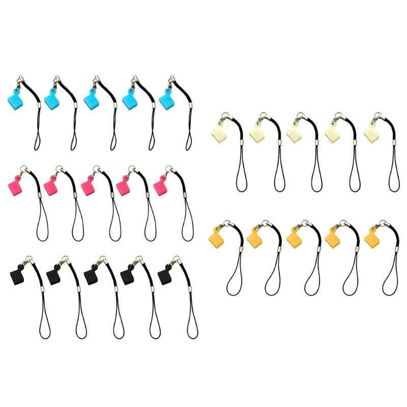 Rox 5 ชิ้นซิลิโคน USB แฟลชไดรฟ์ฝาครอบป้องกันพร้อมเชือกเส้นเล็กความยืดหยุ่นที่แข็งแกร่ง - รูปที่ 5