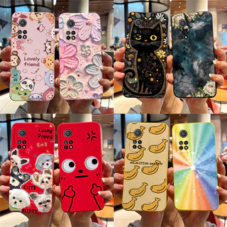 สําหรับ Xiaomi Mi 10T Pro 5G เคสซิลิโคน Soft Matte น่ารักการ์ตูนดอกไม้รูปแบบกล้วยฝาครอบป้องกันสําหรับ Xiaomi Mi10T 10TPro ปลอก