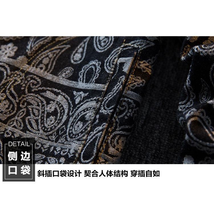 Begonia Boutique ผู้หญิงชาติพันธุ์ดอกไม้เม็ดมะม่วงหิมพานต์แจ็คเก็ตยีนส์ฤดูใบไม้ผลิฤดูใบไม้ร่วงออกแบบ Niche Street สวมใส่ Retro เสื้อแจ็คเก็ตลําลองผู้ชาย - รูปที่ 7