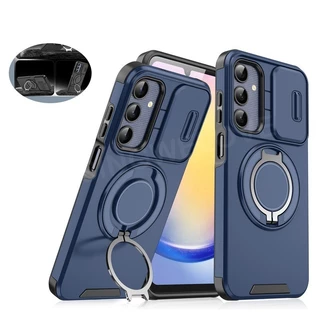 SAMSUNG เคสโทรศัพท์สําหรับSamsung Galaxy A57 A37 A17 A37 A27 A36 A26 A16 A55 A15 A56 LTE 4G 5Gเกราะกันกระแทกสไลด์Pushดึงเลนส์ป้องกันโทรศัพท์ปลอก 360 แหวนขาตั้งวงเล็บปกหลัง