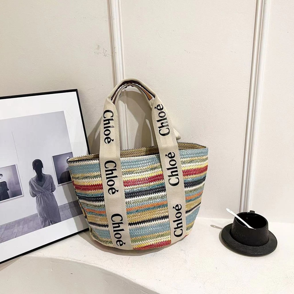Chloe Handbags กระเป๋าสะพายไหล่ผู้หญิง Straw Waven Bags