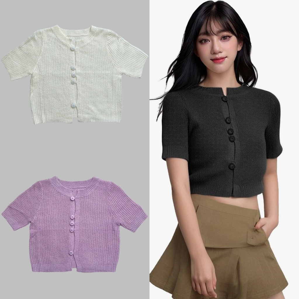 Suysuy พร้อมส่ง เสื้อยืด ไหมพรม คอกลม แขนสั้น งานผ้าร่อง สีพื้น เนื้อผ้าเกรดพรีเมี่ยม ใส่สบายระบายอากาศ สีไม่ซีดไม่จาง