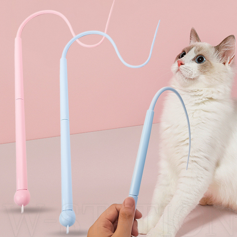 Cat Teasing Sticks - จําลองเมาส์หางของเล่นแมว - ซิลิโคน ทนทาน หางยาว - สัตว์เลี้ยงของเล่นแบบโต้ตอบ - สําหรับล่าสัตว์ลูกแมว - ผลิตภัณฑ์สัตว์เลี้ยง