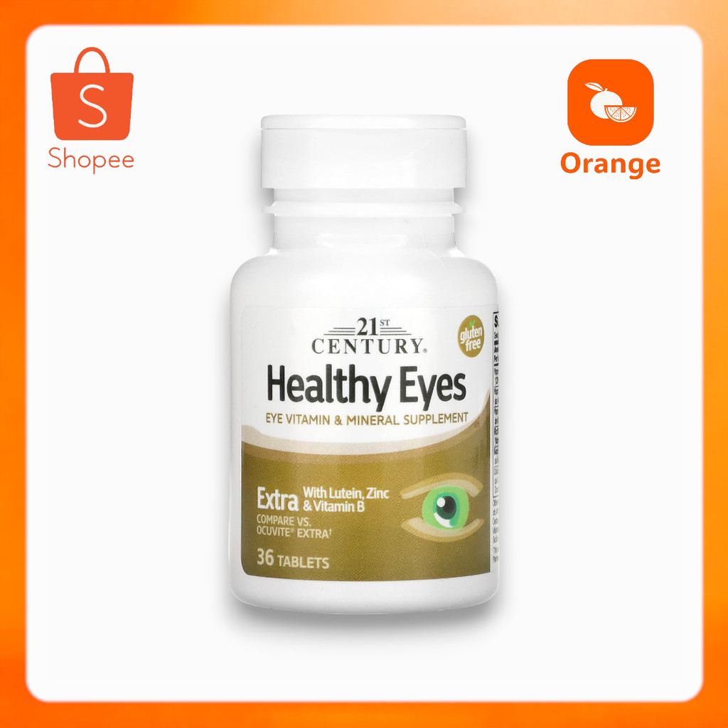 พร้อมส่ง 21st Century, Healthy Eyes, Extra With Lutein, Zinc & Vitamin B, 36 Tablets. 36เม็ด