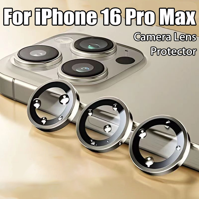 ไทเทเนียมโลหะกล้องเลนส์ป้องกันสําหรับiPhone 17 Air 16 15 14 Plus 13 12 Mini 11 Pro 17Pro Maxกลับกระจกนิรภัยกล้องป้องกันฟิล์ม