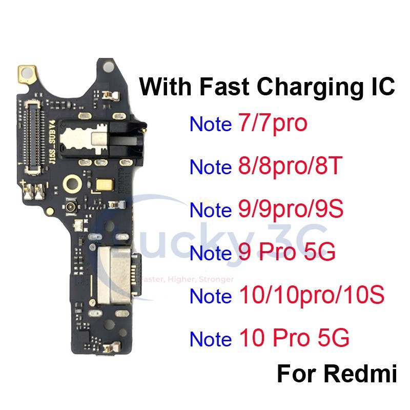 บอร์ดชาร์จพอร์ต Fast CHARGING IC สําหรับ Redmi หมายเหตุ 7 8 9 10 Pro 4G 5G 8T 9S 10S