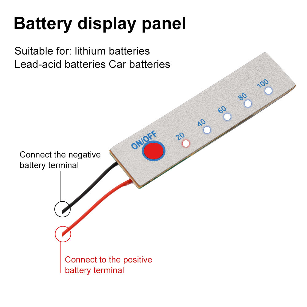 แบตเตอรี่ลิเธียม LED เปอร์เซ็นต์ไฟแสดงสถานะสําหรับ 1S 3.7/4.2V 3S 11.1V/12.6V แบตเตอรี่ลิเธียม