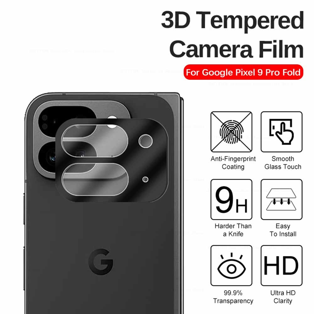 3D Curved Tempered Glass Camera Protective Case For Google Pixel 9 Pro Fold Rear Lens Cover Googe Pi