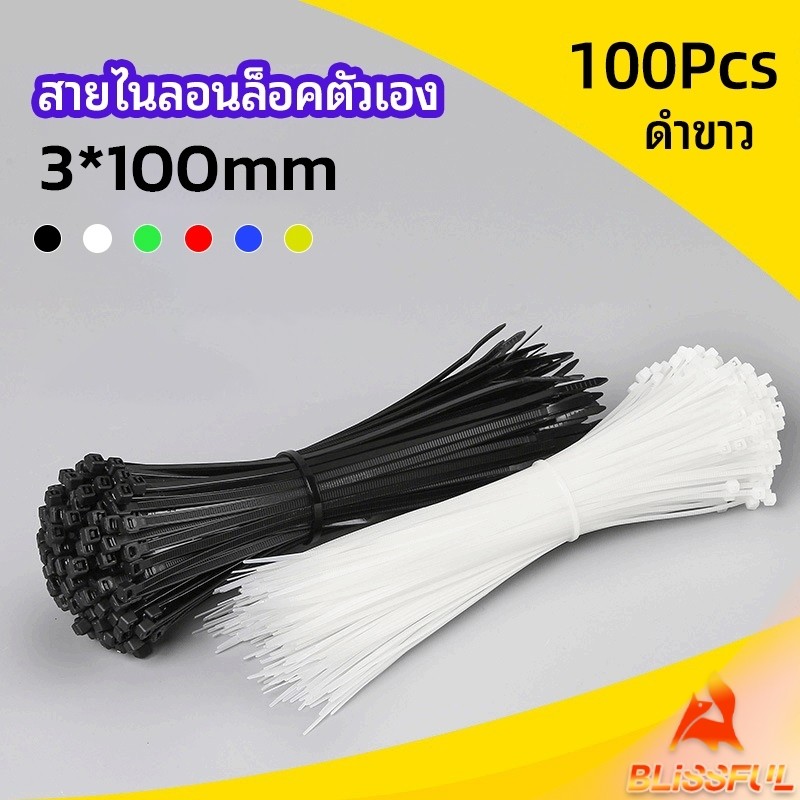 B.F เคเบิ้ลไทร์ ถุงละ 100 เส้น เหนียว รัดแน่น self-locking nylon cord