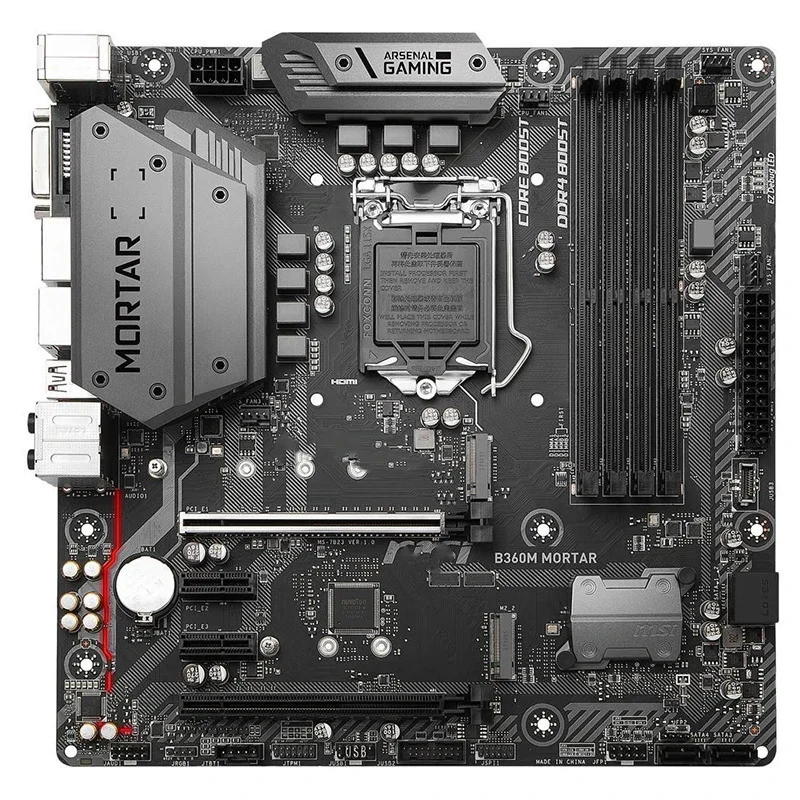 ใช้ MSI B360M MORTAR เมนบอร์ด LGA 1151 Intel B360 DDR4 64GB เดสก์ท็อป MSI B360 เมนบอร์ด 1151 M.2 Mic