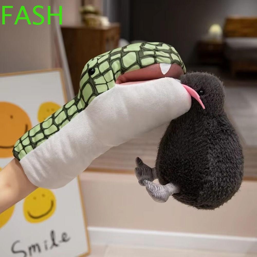 Fash สัตว์งูหุ่นมือ, ปริศนาเหมือนจริงจําลอง Python งูตุ๊กตาของเล่น, เด็กมาพร้อมกับตุ๊กตาคอลเลกชัน Ins การ์ตูนตุ๊กตา Kiwi Bird ตุ๊กตาของเล่นเด็ก