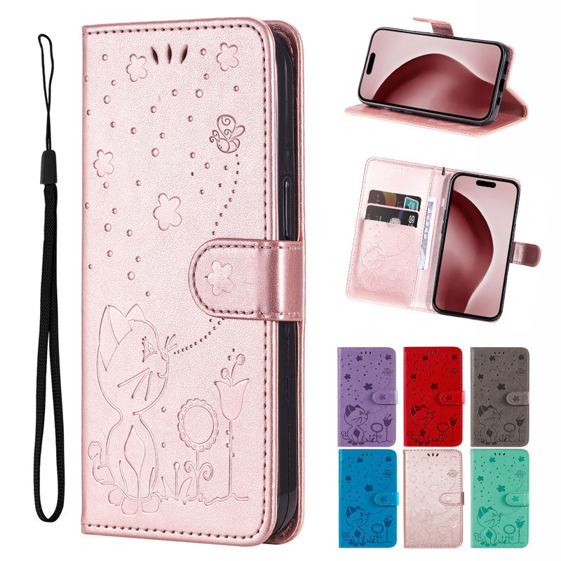 เคสการ์ตูนใหม่สําหรับ OPPO Reno 12 11 11F 10 8 8T 8z 7 7z 6 6z 5 5z Pro 5G ปกหนังกระเป๋าสตางค์ช่องใส่การ์ดฝาครอบโทรศัพท์แม่เหล็ก