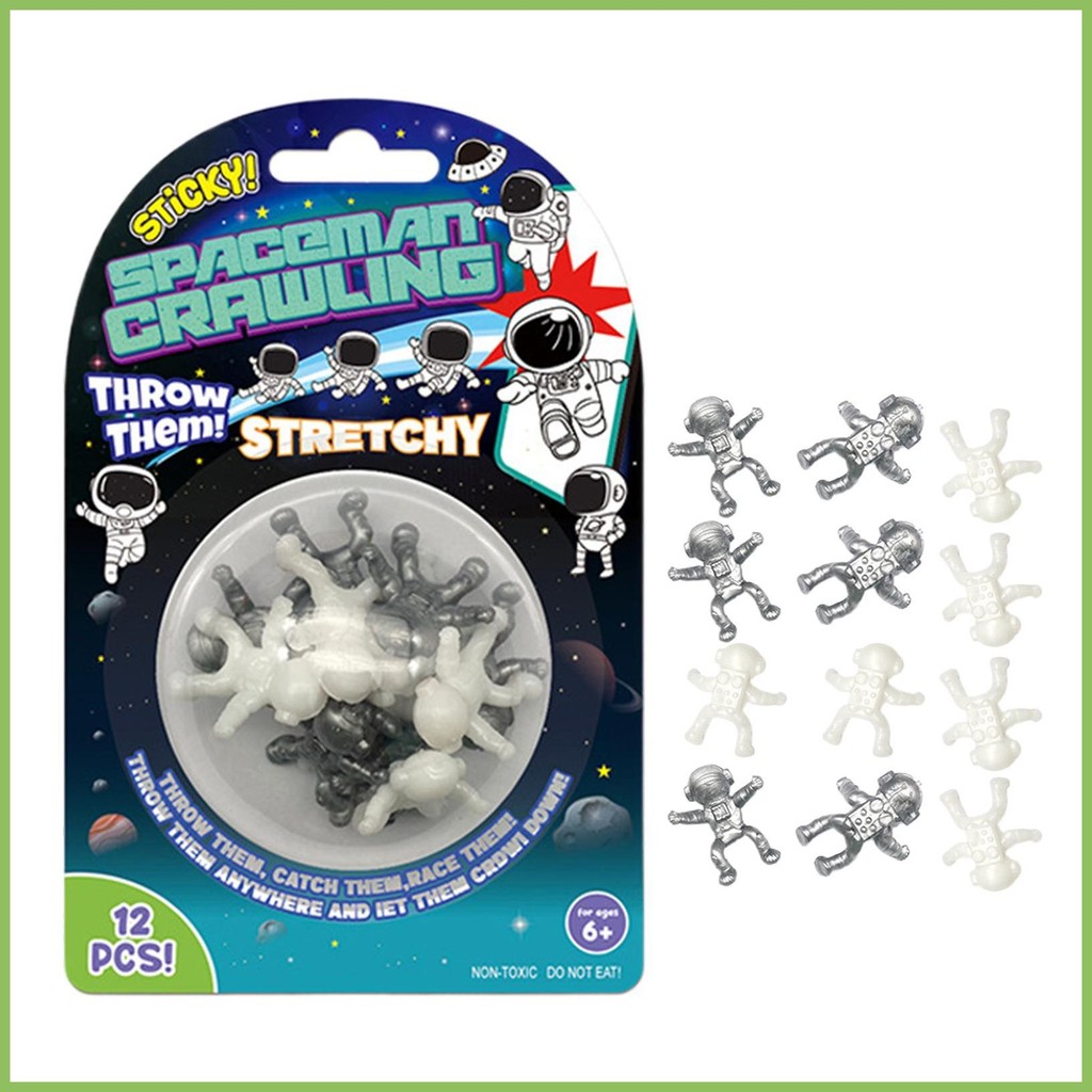 ของเล่นแมงมุมสําหรับเด็ก Spider Wall Climb Sticky ของเล่นเด็ก 12PCS ฮาโลวีนตลก Joke ของเล่น Soft Prank Stuff qiazhilth