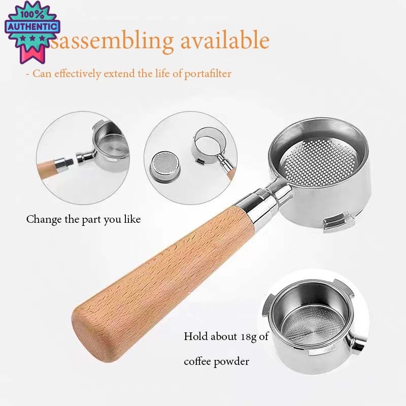 ตัวกรองกาแฟขนาด 51 มม 3หู Delonghi ก้านชงกาแฟ ด้ามชงกาแฟ หัวชงกาแฟ Bottomless Portafilter SS 304 ขนา