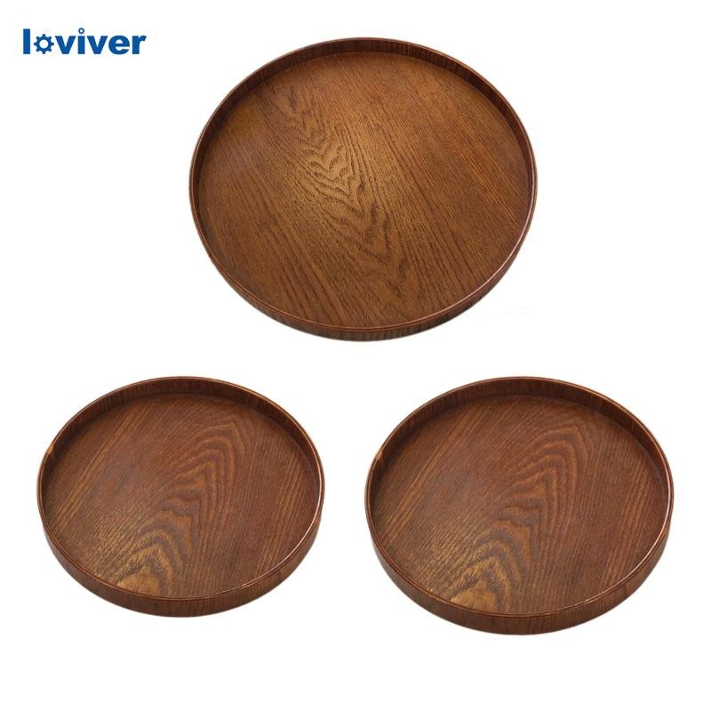 [ คนรัก] ถาดกลมแสดงขนม, ที่เก็บขนม, ถาดเสิร์ฟไม้, ถาดตกแต่งบ้านสําหรับโต๊ะกาแฟห้องครัว