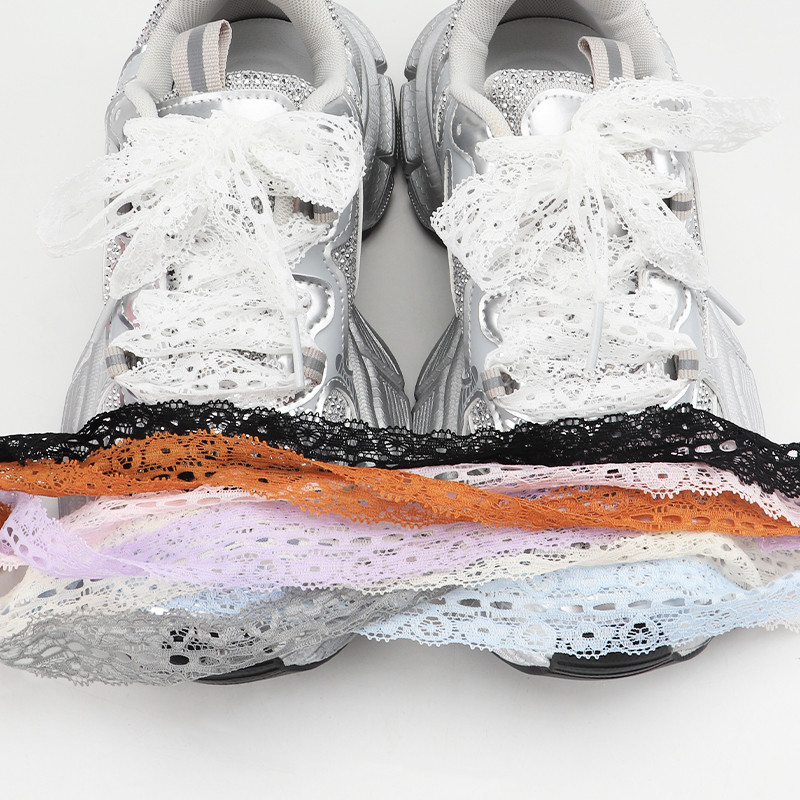 ลูกไม้แบนรองเท้า Laces แฟนซี Shoelaces สําหรับผู้หญิงรองเท้าผ้าใบกลางแจ้งรองเท้าสบายๆเชือกผูกรองเท้า 3 ซม.กว้าง 80 ซม./100 ซม./120 ซม.ความยาว