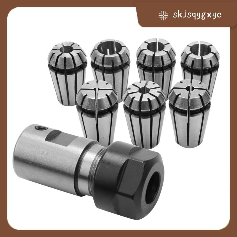 skjsqygxyc7Pcs Er11 1-7mm Spring Collets with ER11A 5mm Motor Shaft Holder Extension Rod