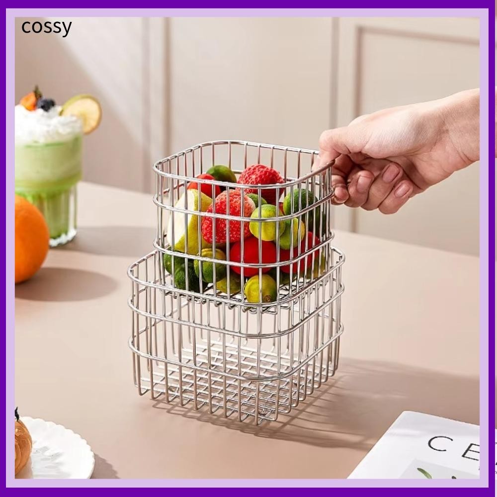 Cossy ตะกร้าระบายน้ําในครัว, 304 สแตนเลสกันน้ําห้องครัว Sundries Organizer, ชั้นระบายน้ําอุปกรณ์ครัวอเนกประสงค์ตะกร้าผลไม้