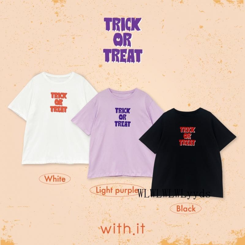 ลด % ทั้งร้าน+ส่งฟรี with.it.store - TSW0155 เสื้อโอเวอรืไซส์ทริคออทรีท  trick or treat oversize T-s