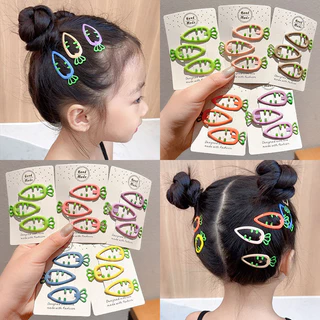 12ชิ้นแฟชั่นเกาหลีที่มีสีสันbbคลิปน่ารักแครอทกิ๊บอุปกรณ์ผมชุด