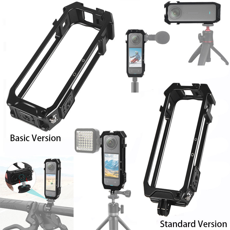 Novelgal กรอบป้องกันกล้องสําหรับ Insta360 X4 กรงโลหะ Rig ที่อยู่อาศัยพร้อมขยายฐานรองเท้าเย็นกรอบขยายกรณี