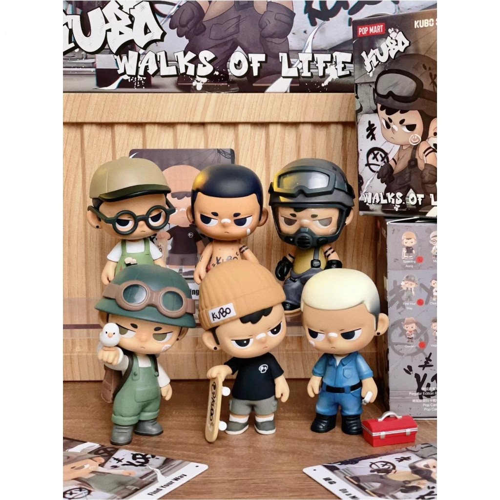 Popmart V1 kubo แท้ Walk of Life Series ของเล่นศิลปะอย่างเป็นทางการ