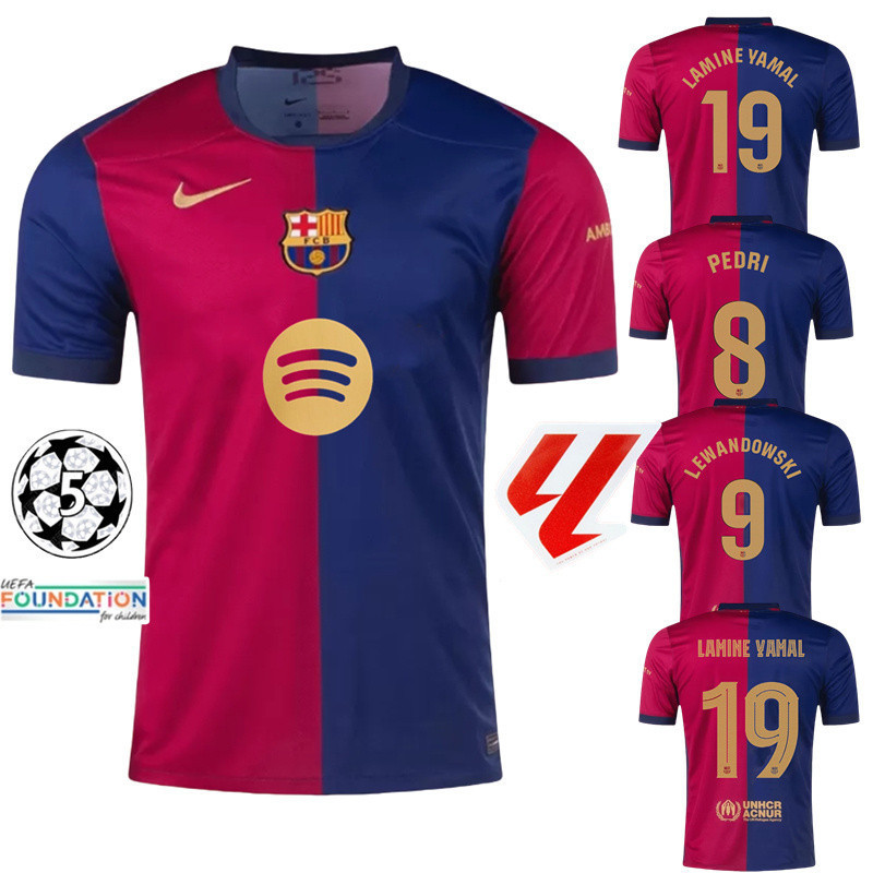 S-4xl 2024/25 Barcelona Mens Home Jersey 19#LAMINE เสื้อ YAMAL S-4XL