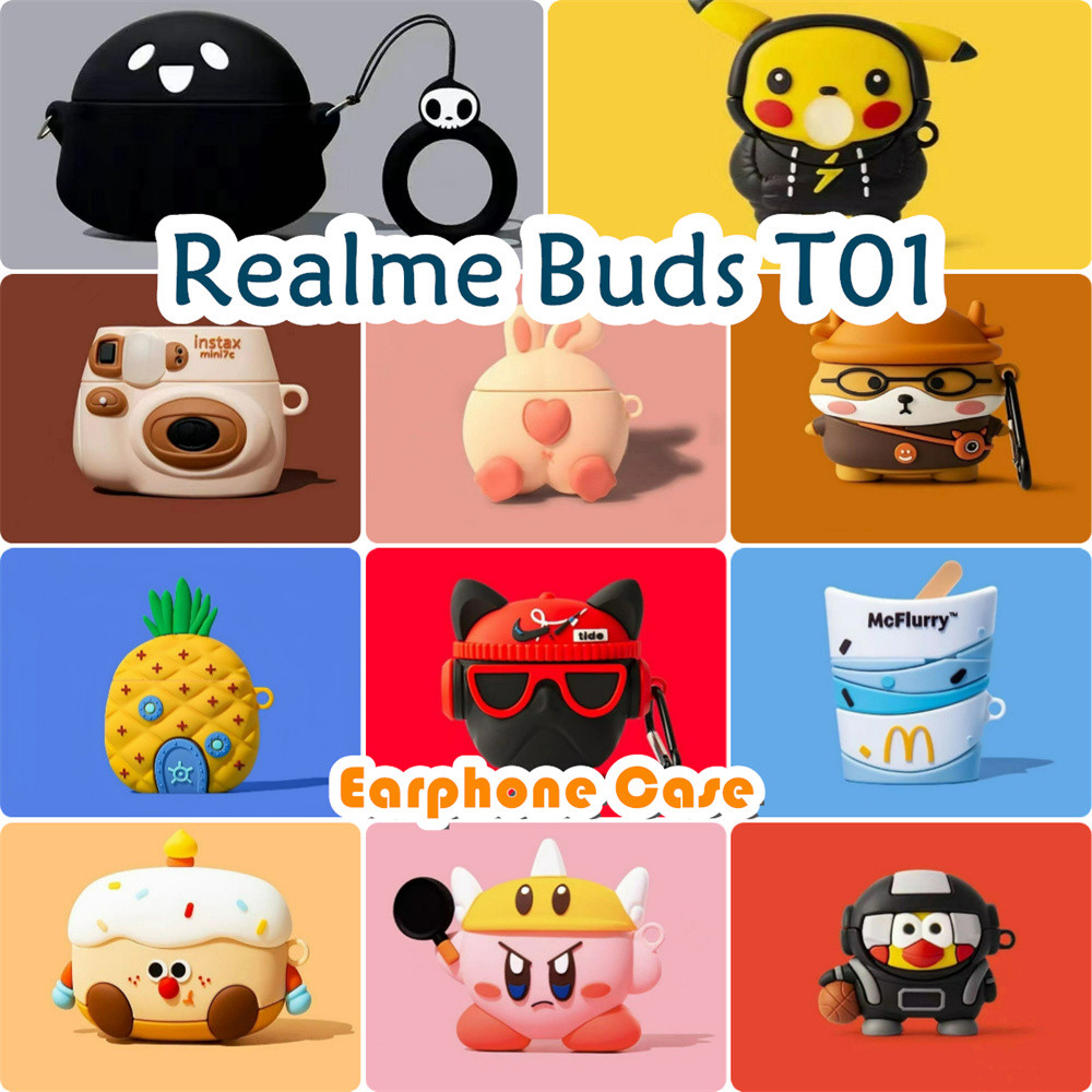 ส่วนลดสําหรับ Realme Buds T01 Case Casing Soft Silicone Headphone Case Trend Cartoon NO.3