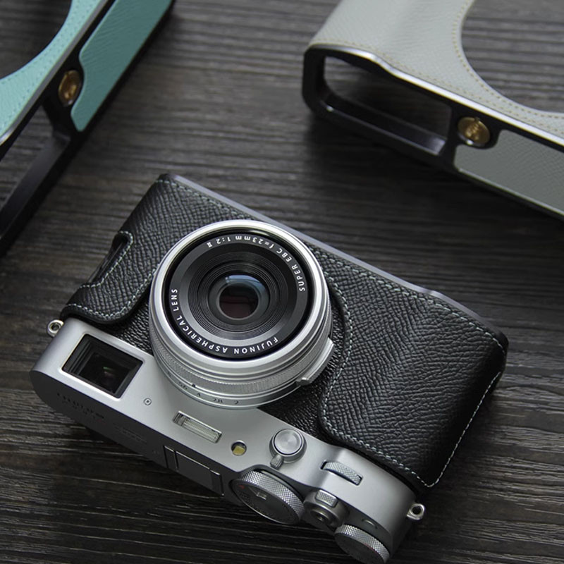 X100vi X100V ปลอกกระเป๋ากล้อง Handmade PU หนังกล้องครึ่งสําหรับ Fujifilm X100V X100VI ฝาครอบ
