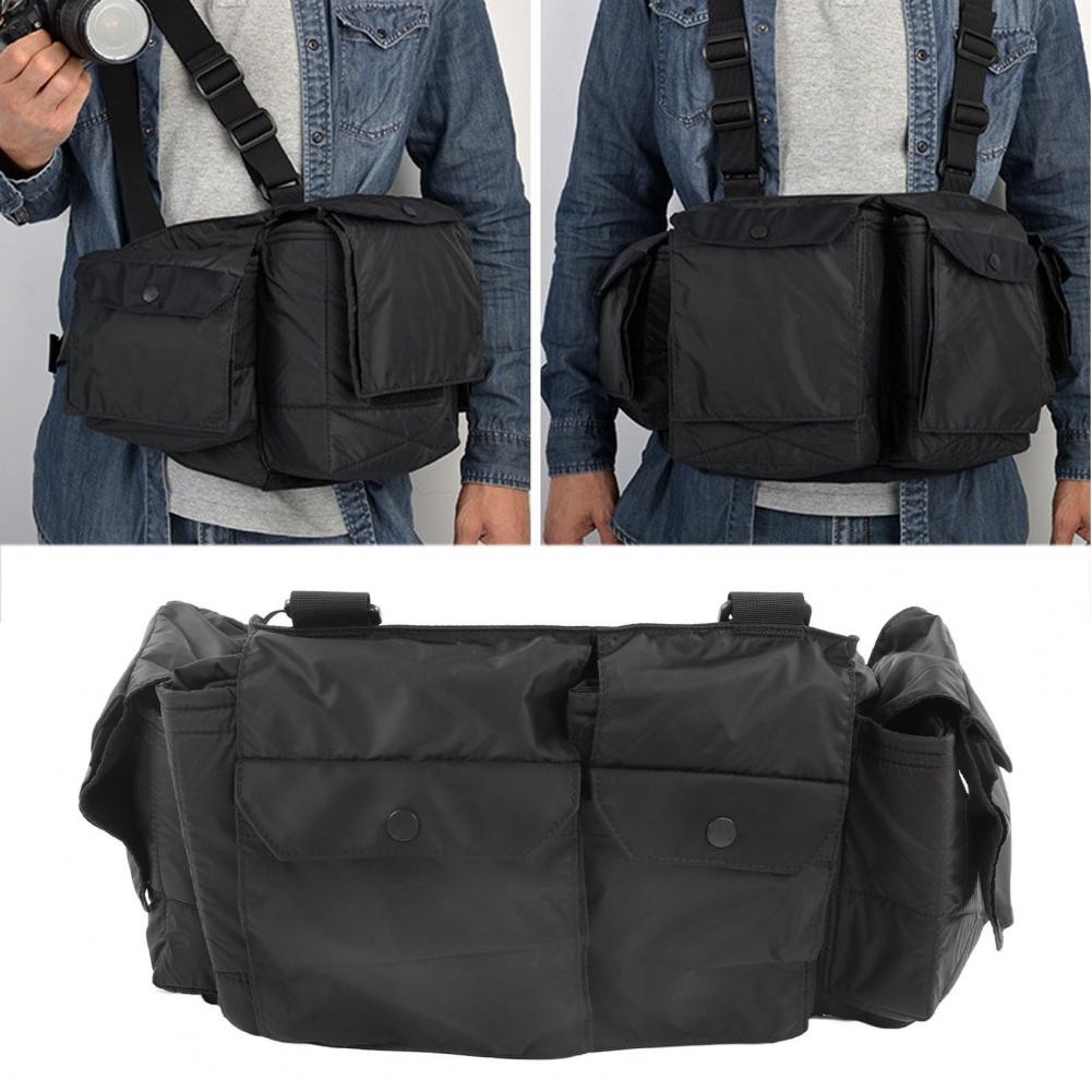Superage กระเป๋ากล้อง SLR DSLR กระเป๋ากล้องสำหรับช่างภาพเดินป่าถ่ายภาพเดินทางผู้ชายผู้หญิงสีดำขนาดกลาง