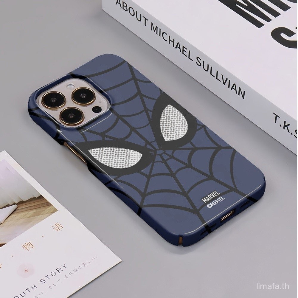 เคสโทรศัพท์มือถือเคสป้องกันลายสไปเดอร์แมนสีน้ำเงินเข้มสำหรับ iPhone 16 PROMAX 15PLUS 8PLUS 13PROMAX 7/8PLUS 13 14PLUS 15Pro 15 12pro 14pro 12กันกระแทกเคสแข็ง13pro 11 xsmax uvcs ป้องกันการตก