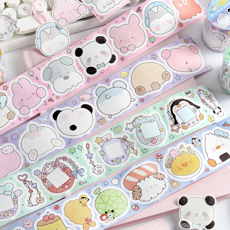 ไดลี่|Writable Die-Cut Tape Cute Memo Message Base Name Sticker Handbook Sticker Handbook Tape