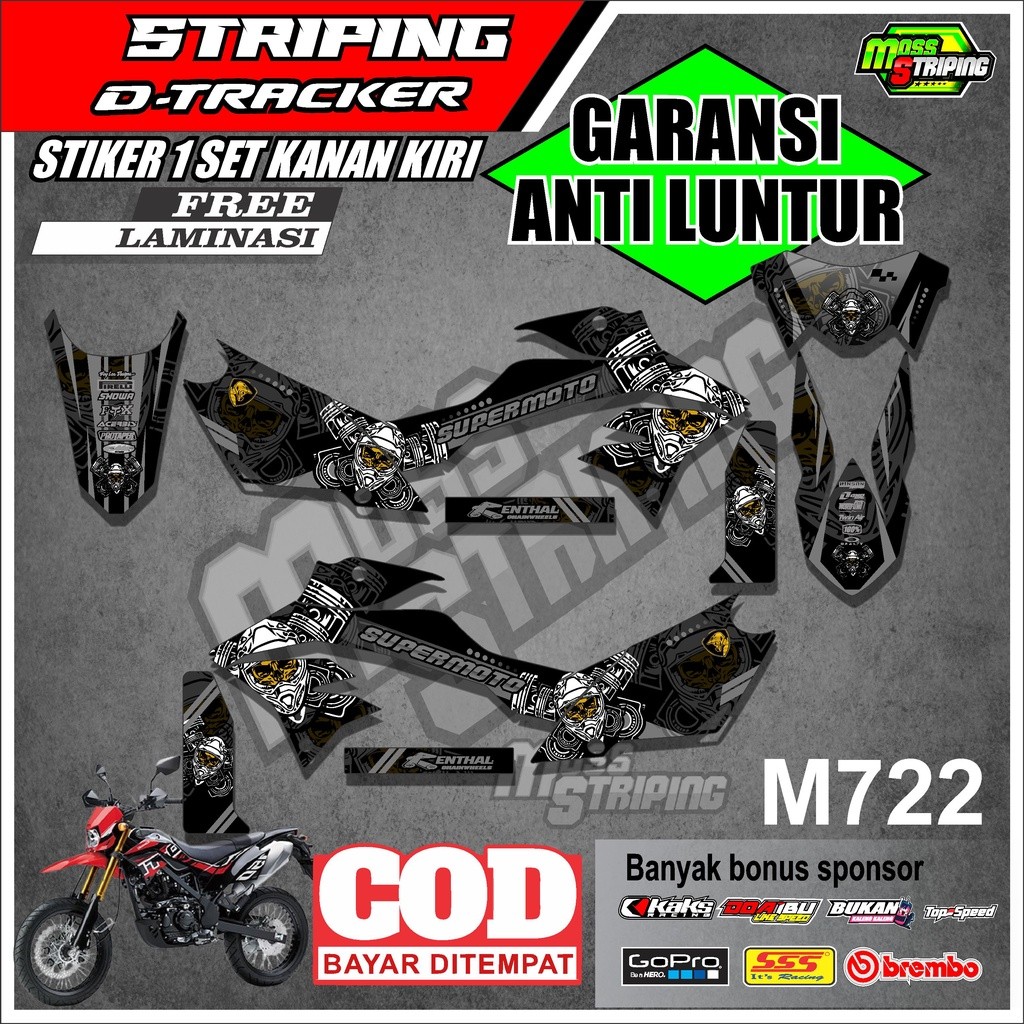 สติ๊กเกอร์สตริป สติ๊กเกอร์ DTRACKER 150 DTX KLX DRAKER STRIPING LIST MOTORCYCLE D-TRAKER VARIATIONS