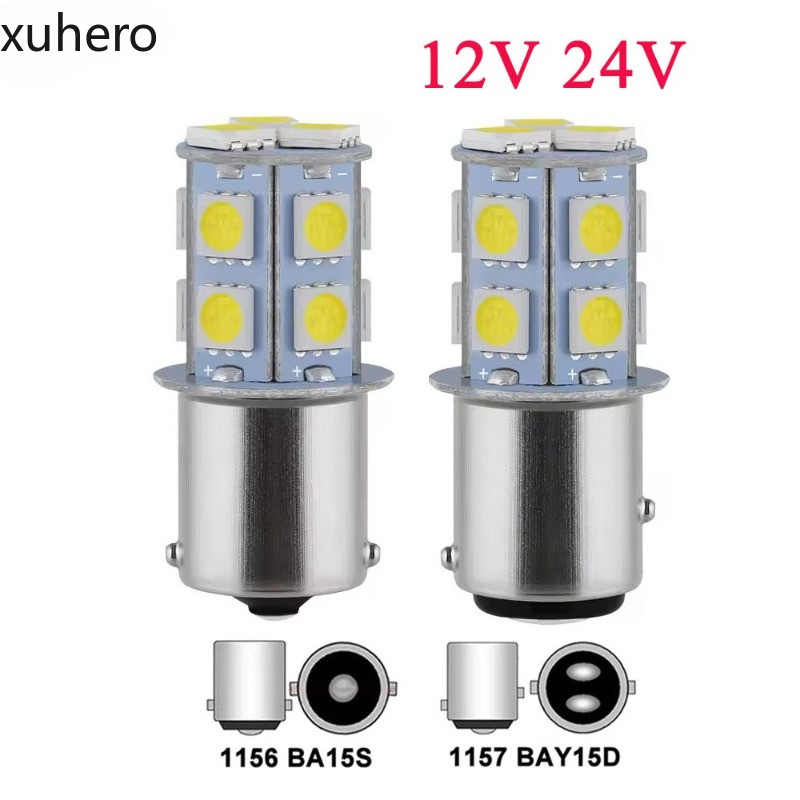 1pcs 24V 12V 5050 13SMD รถบรรทุกรถหลอดไฟ LED 1156 BA15S P21W 1157 BAY15D P21/5W หลอดไฟไฟเบรคไฟเลี้ยวโคมไฟ