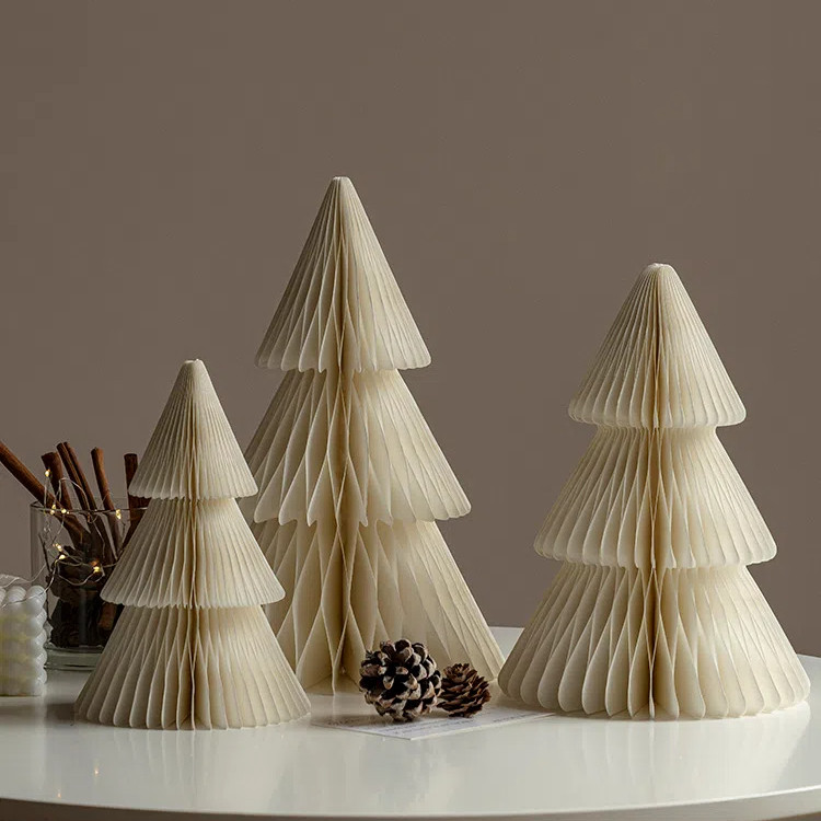 กระดาษต้นคริสต์มาส Christmas Party Tablescape ตกแต่งโต๊ะ Mini Xmas Trees
