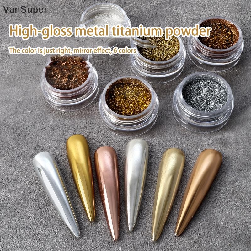 Vansuper โลหะกระจกผงเล็บ Glitter Rose Gold Champange UV เจลโปแลนด์ Chrome ฝุ่น Metallic Effect เล็บ Paing Pigment ร้อน