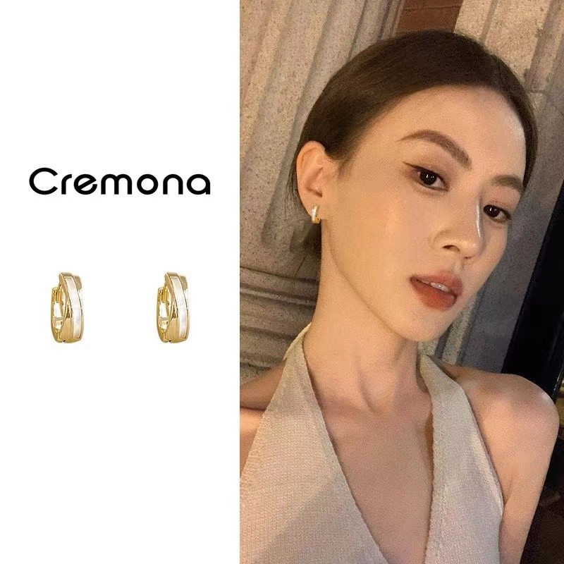 ต่างหูเกาหลีหน้าสี่เหลี่ยมบางและอเนกประสงค์ต่างหูขนาดเล็กและประณีต