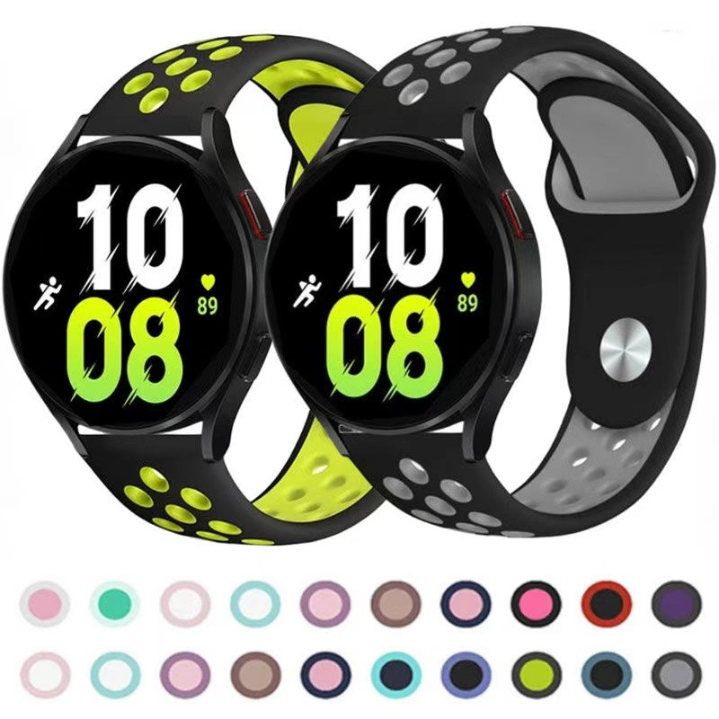 สายนาฬิกา Samsung galaxy watch6 watch5 watch3 watch4 ชิลิโคนสองสีgear S3 S2 activeสาย20mm22mm