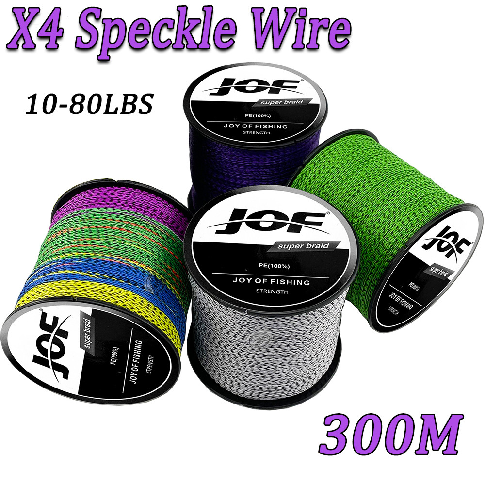 Jof สายตกปลา 4Strands Braided PE 300m ญี่ปุ่น Smooth Multifilament Line ปลาคาร์พ Fly ตกปลาลวด Strong X4 สาน 10-80LB