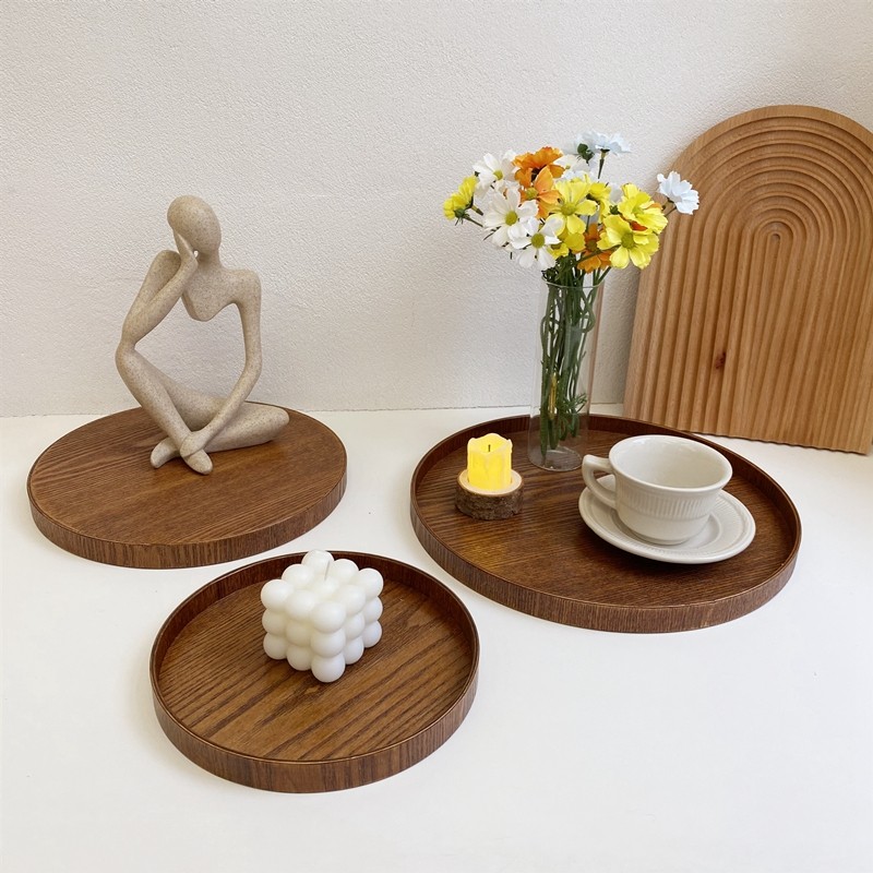 Nordic Hand-Made ถาดไม้ชายามบ่ายถาดขนม Photography Prop ตกแต่งบ้าน