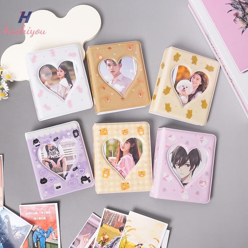<haohiyou> 36 การ์ดKpop Card Binderชื่อหนังสือPhotocardผู้ถือหมีน่ารักอัลบั้มภาพ 3 นิ้วหัวใจรักHollowภาพกรณีNice