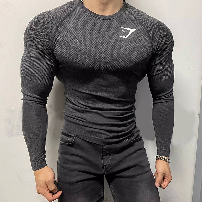 Strong Recommend Gymshark Arrival Men's Sports Fitness Quick-Drying Breathable Elastic Printed round
