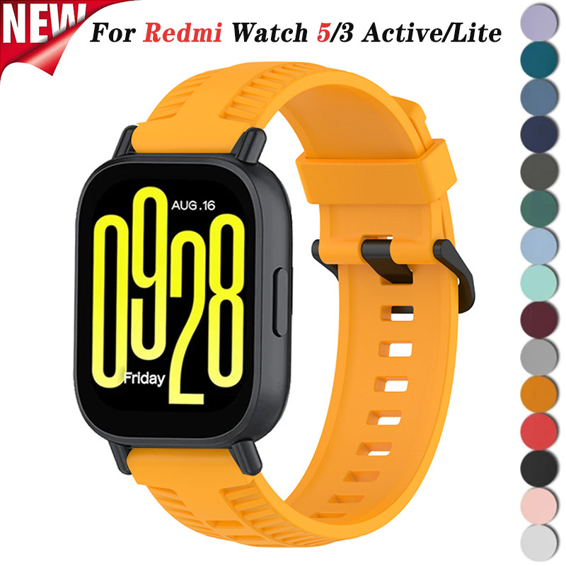 สายซิลิโคนสําหรับ Xiaomi Redmi Watch 5 Active Band สายรัดข้อมือกีฬาสําหรับ Redmi Watch 3 Active/Lite 22 มม.สร้อยข้อมืออุปกรณ์เสริม