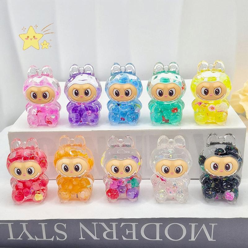 [JBTH] อะคริลิคสร้างสรรค์เครื่องประดับทรายดูด Noctilucent ลูกปัดฟอง Labubu ระเบิดแฟลชขวดทรายพวงกุญแจจี้อุปกรณ์ DIY [JB]