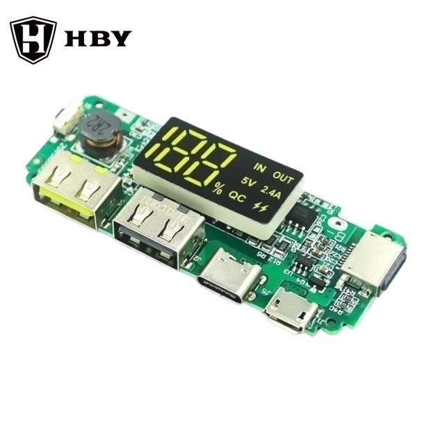 Led Dual USB 5V 2.4A Micro/Type-C USB Mobile Power Bank 18650 โมดูลชาร์จแบตเตอรี่ลิเธียม Charger Board ป้องกันวงจร