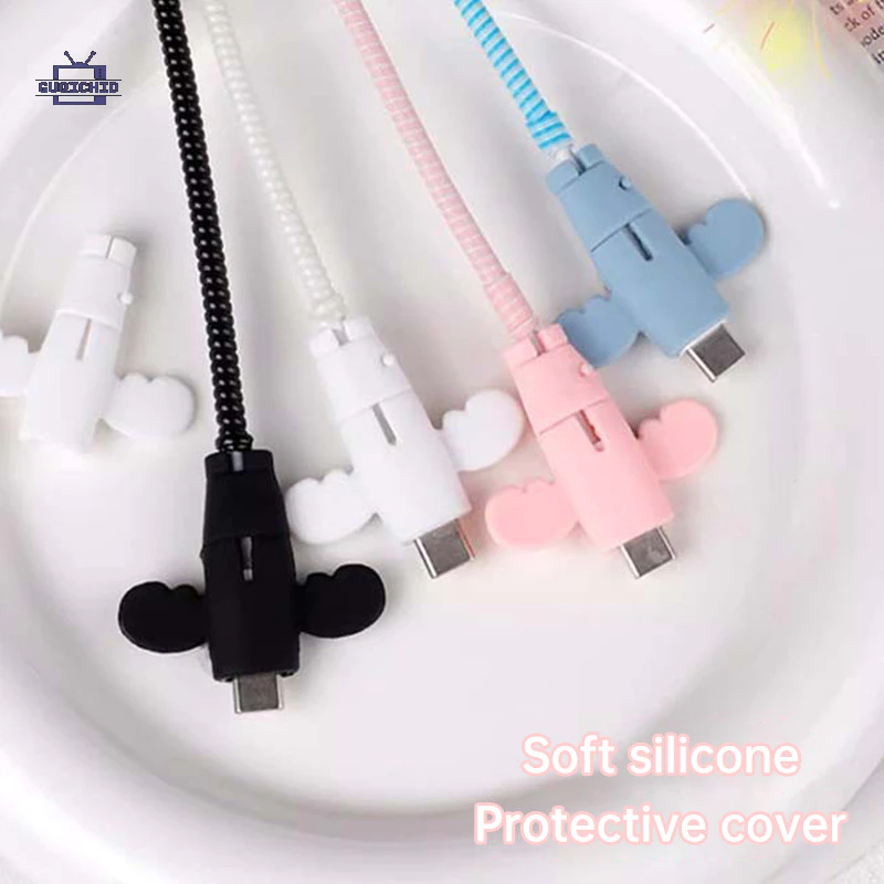 ฝาครอบป้องกันสายเคเบิลข้อมูลAngel Data Cable ฝาครอบป้องกัน สายชาร์จป้องกันการแตกหัก เคสซิลิโคนอ่อนนุ่ม